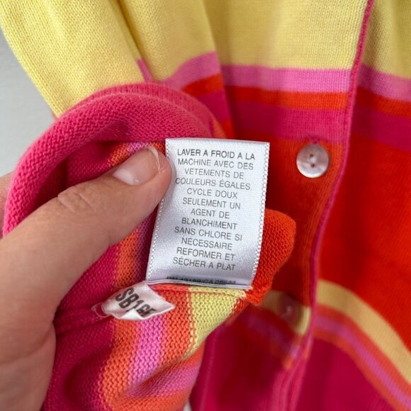 Susan Bristol Casuals orange and pink striped y2k button down size XL - Picture 5 of 6